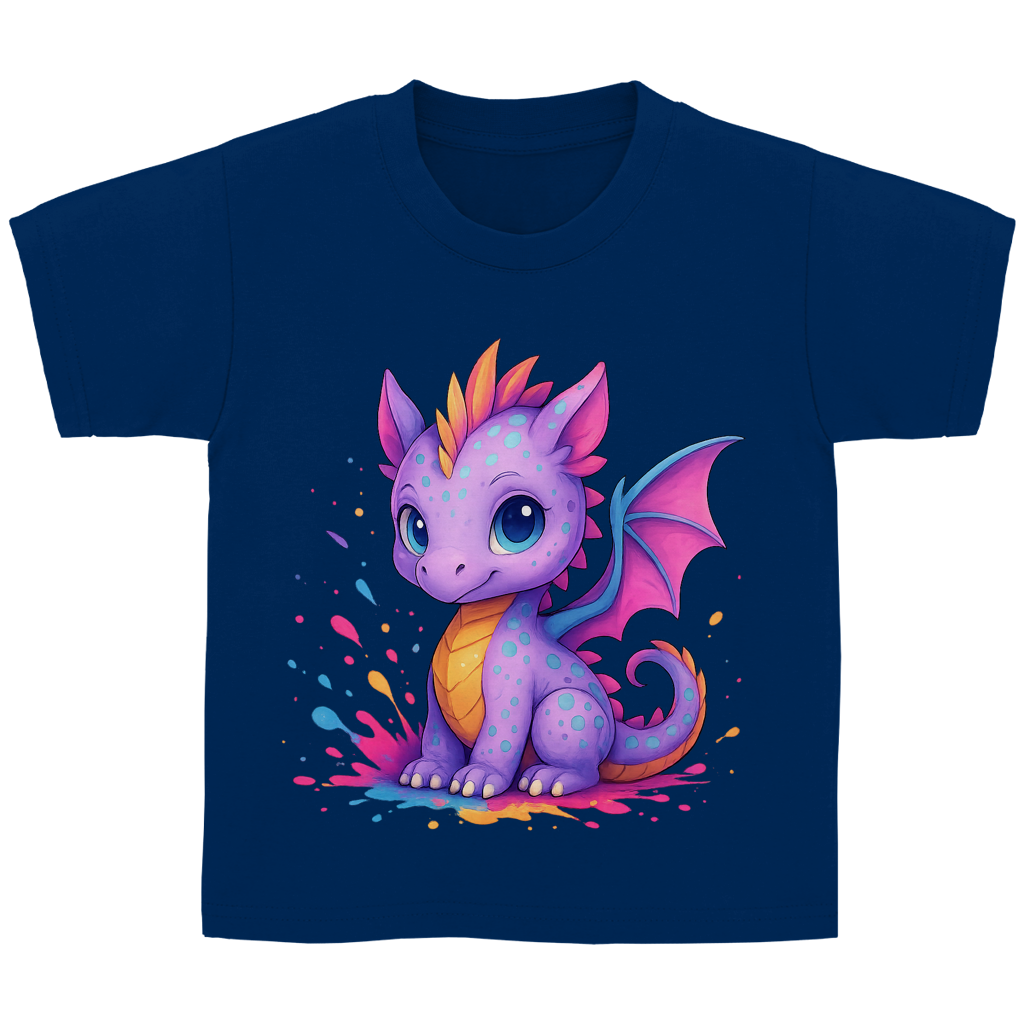 Kinder Basic T-Shirt Kinder Drache lila