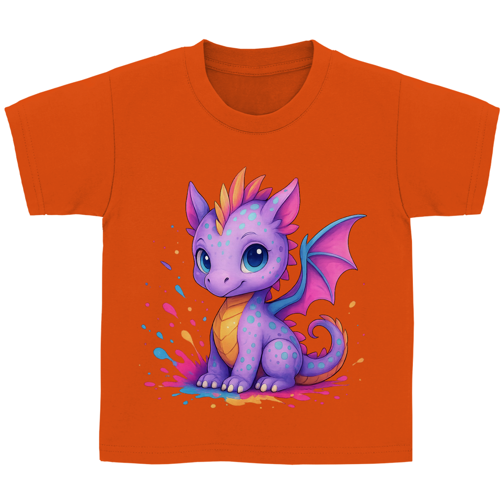 Kinder Basic T-Shirt Kinder Drache lila