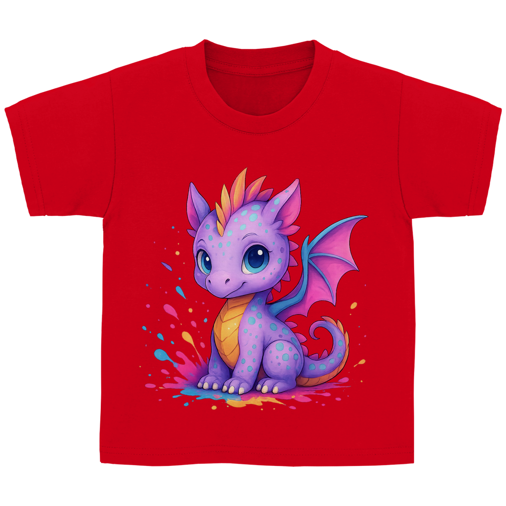 Kinder Basic T-Shirt Kinder Drache lila