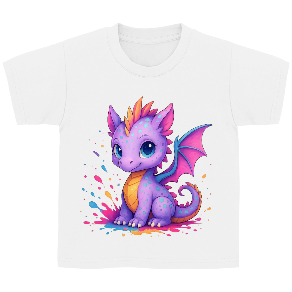 Kinder Basic T-Shirt Kinder Drache lila