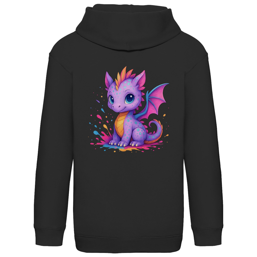 Kids Basic Hoodie Kinder Drache lila