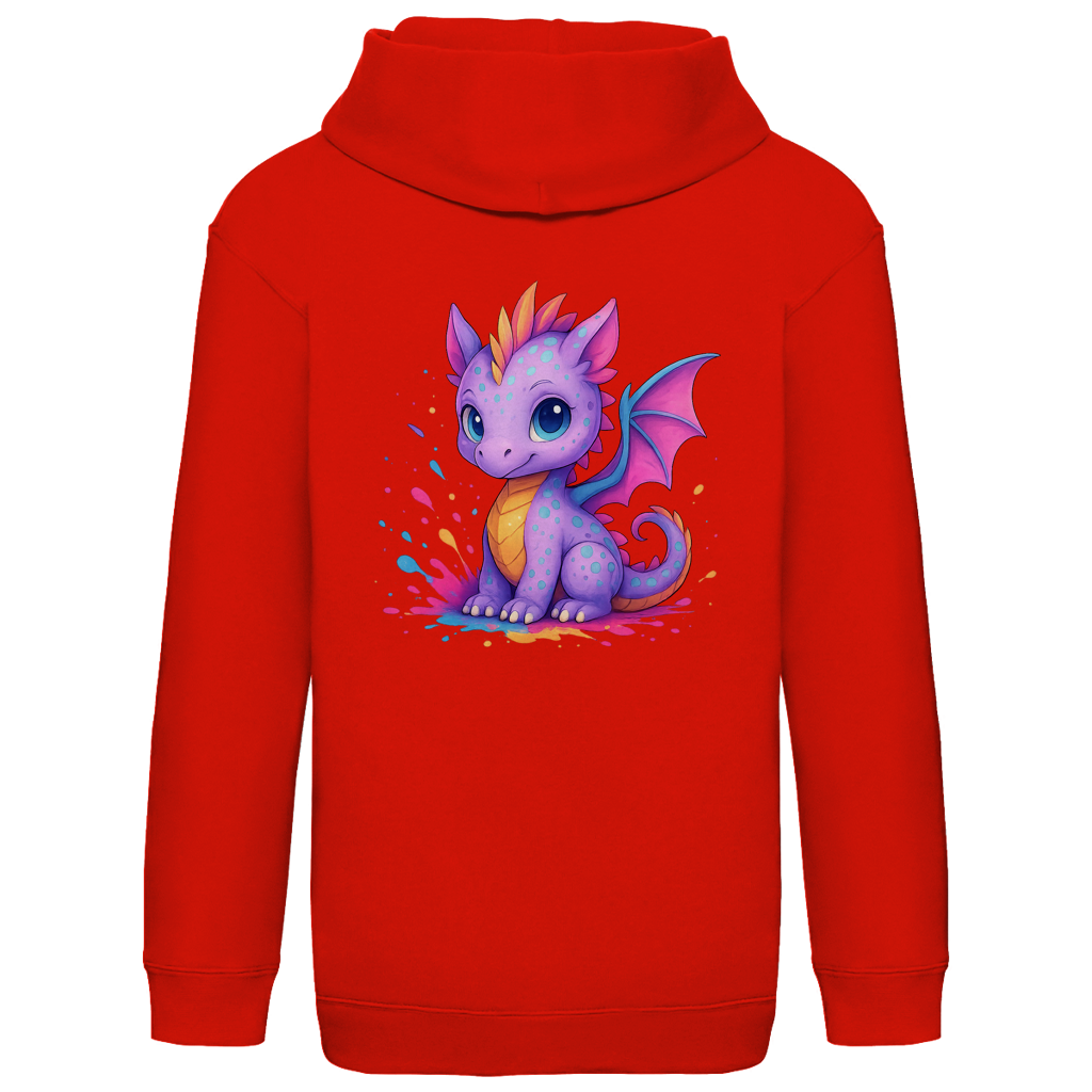 Kids Basic Hoodie Kinder Drache lila