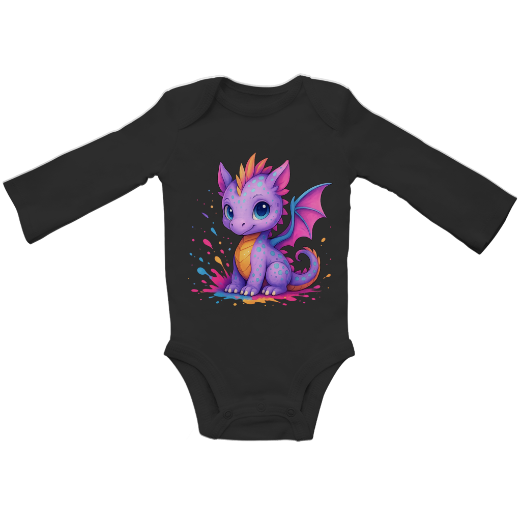 Baby Bio Bodysuite Langarm Kinder Drache lila