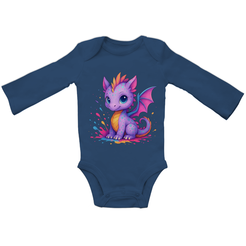 Baby Bio Bodysuite Langarm Kinder Drache lila