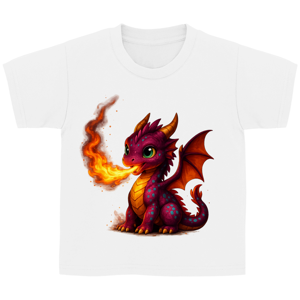 Kinder Basic T-Shirt Kinder Drache Feuerspucker
