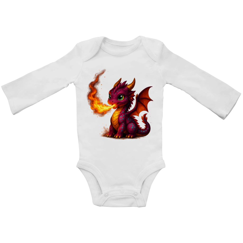 Baby Bio Bodysuite Langarm Kinder Drache Feuerspucker