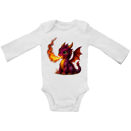 Baby Bio Bodysuite Langarm Kinder Drache Feuerspucker