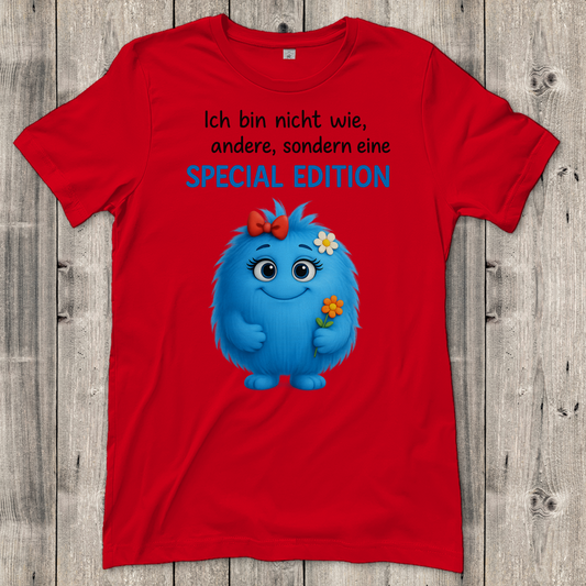 Damen T-Shirt Girl Monster blau Spezial Edition