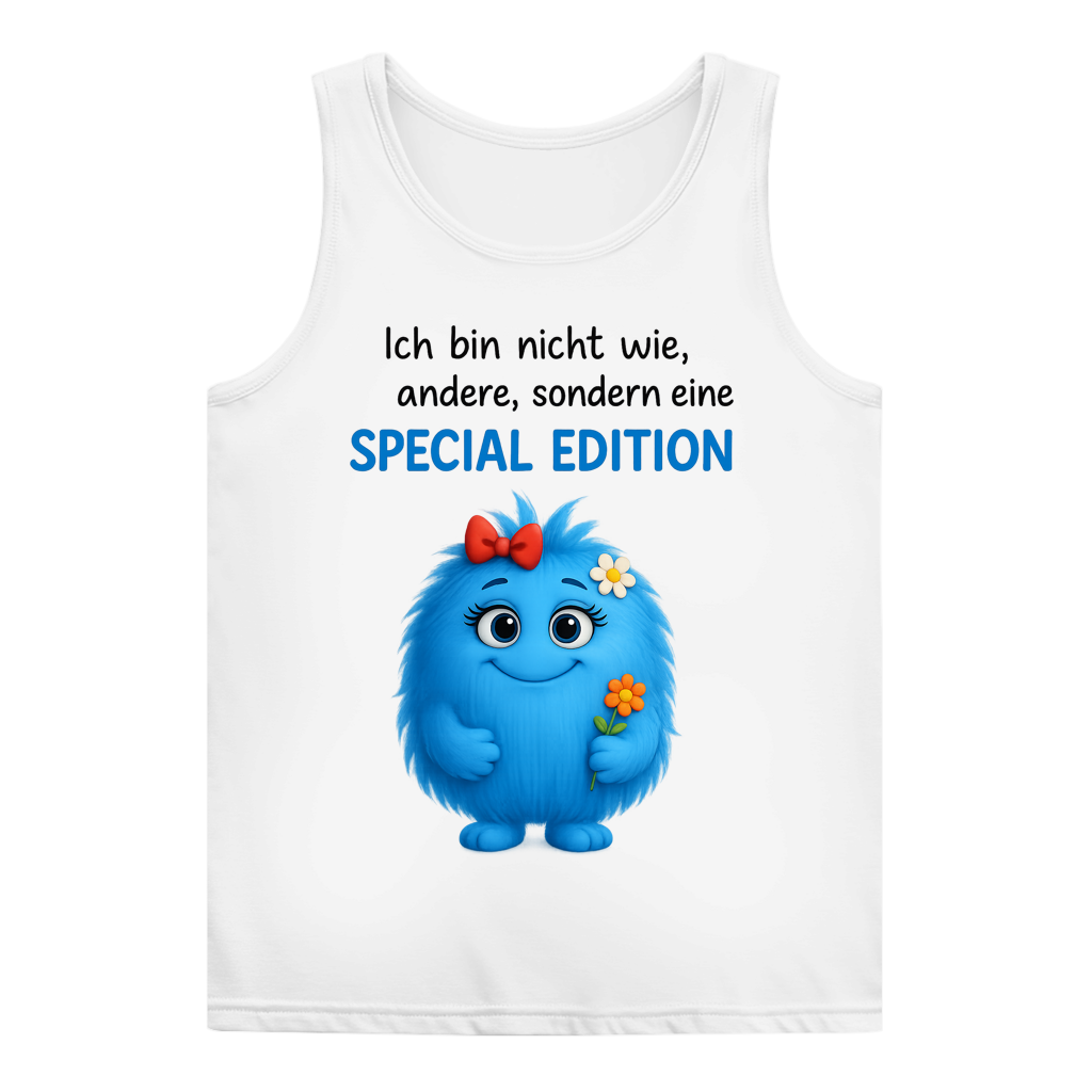 Damen Basic Tank Top Girl Monster blau Spezial Edition
