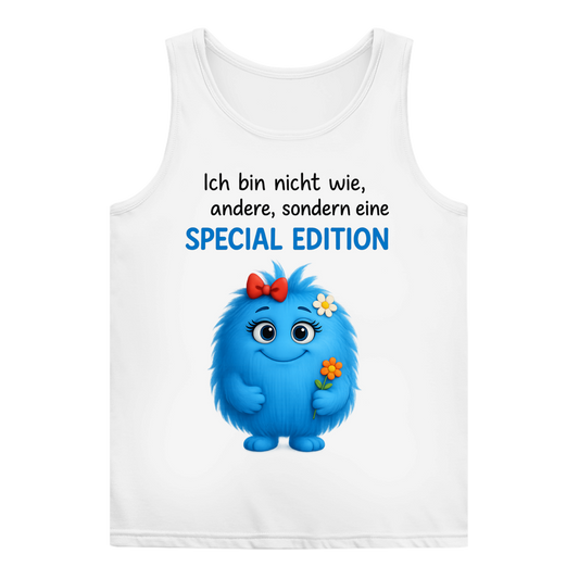 Damen Basic Tank Top Girl Monster blau Spezial Edition