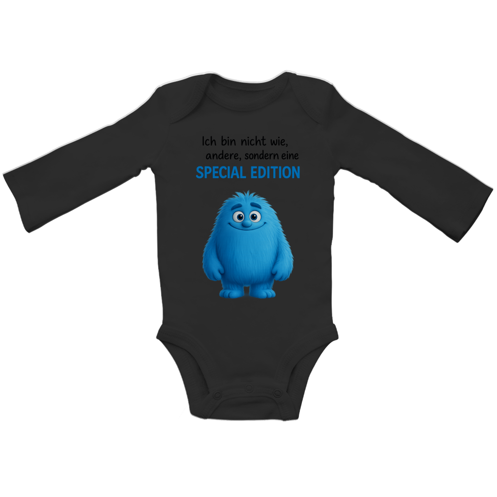 Baby Bio Bodysuite Langarm Boy Monster blau Spezial Edition