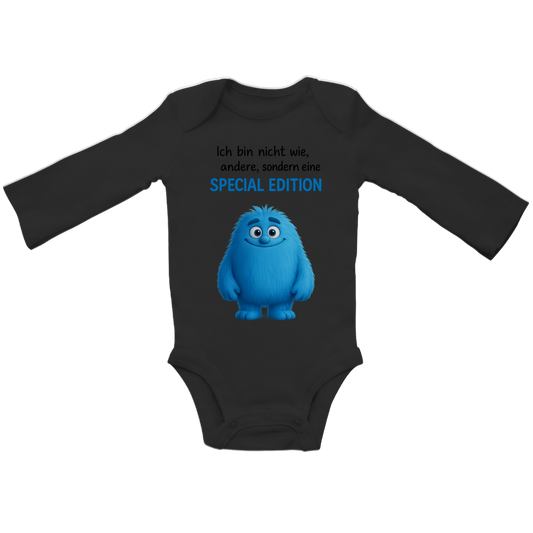Baby Bio Bodysuite Langarm Boy Monster blau Spezial Edition