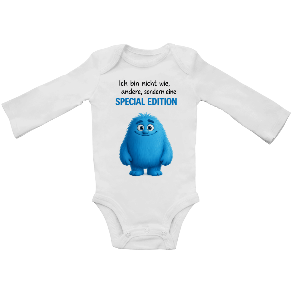 Baby Bio Bodysuite Langarm Boy Monster blau Spezial Edition