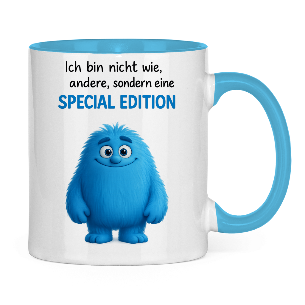 Tasse zweifarbig Boy Monster blau Spezial Edition