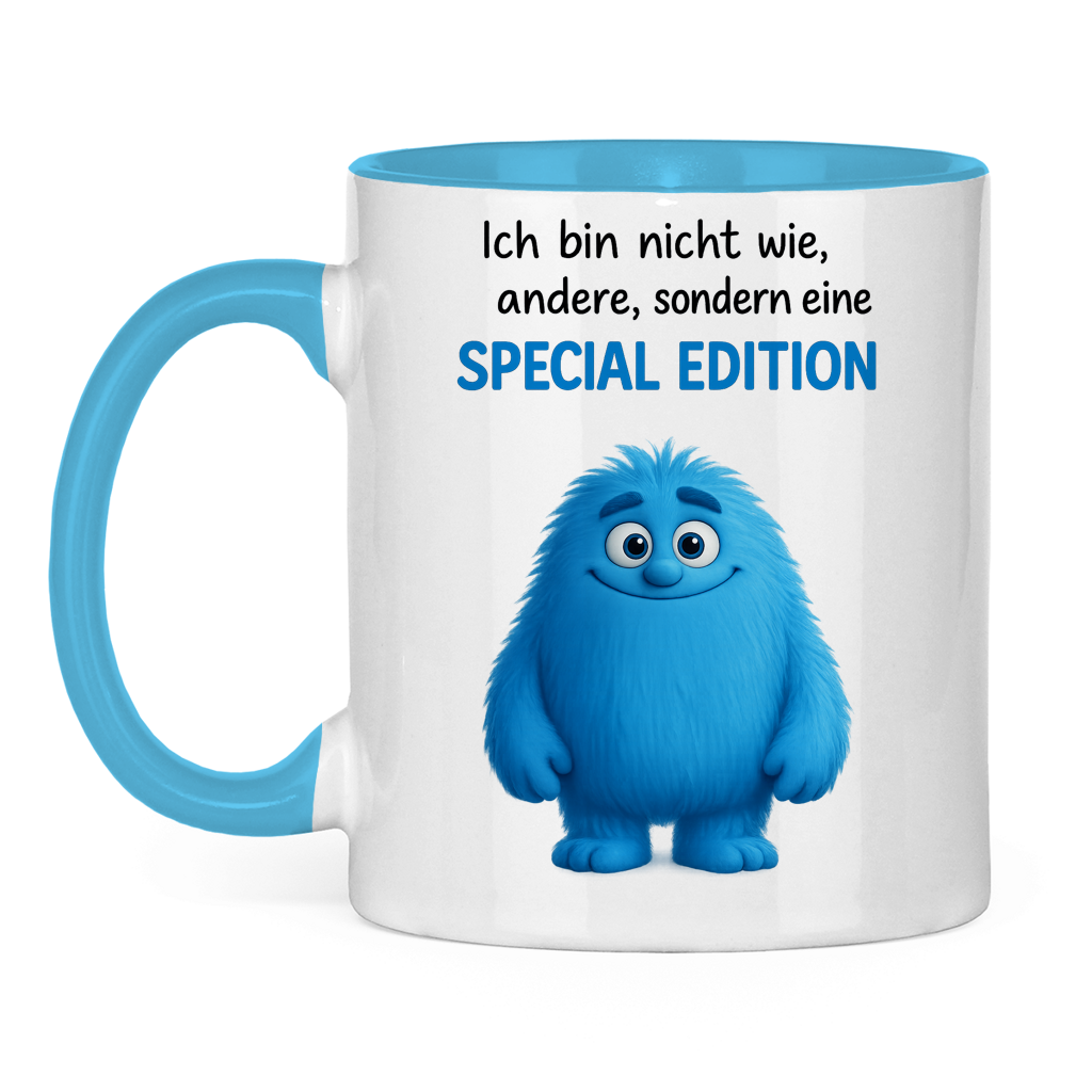 Tasse zweifarbig Boy Monster blau Spezial Edition