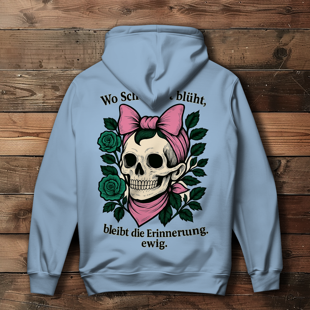 Damen Hoodie Teenager Schädel wo Schönheit blüht
