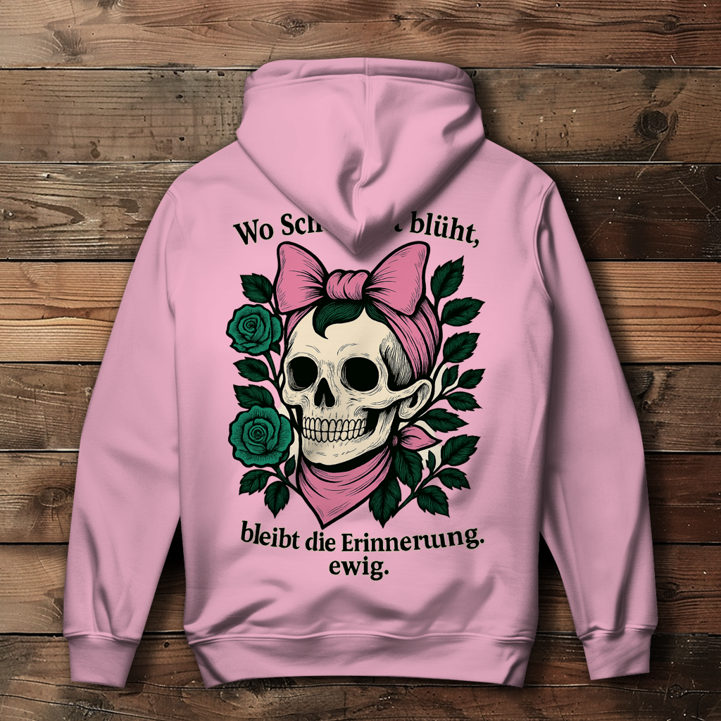 Damen Hoodie Teenager Schädel wo Schönheit blüht