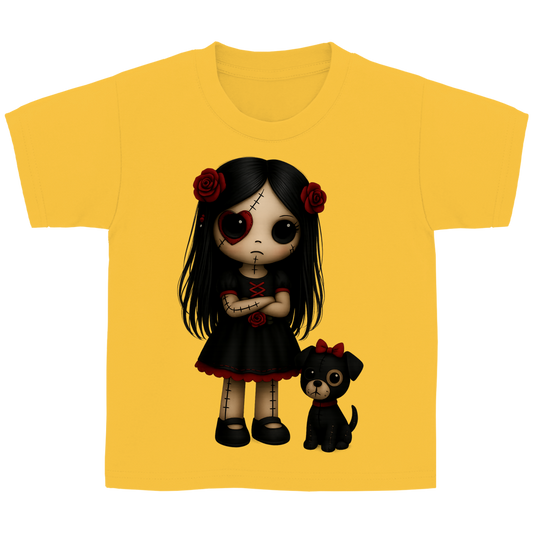 Kinder Basic T-Shirt Girl Puppe mit Hund