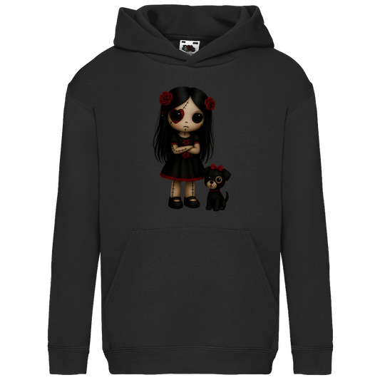 Kids Basic Hoodie Girl Puppe mit Hund