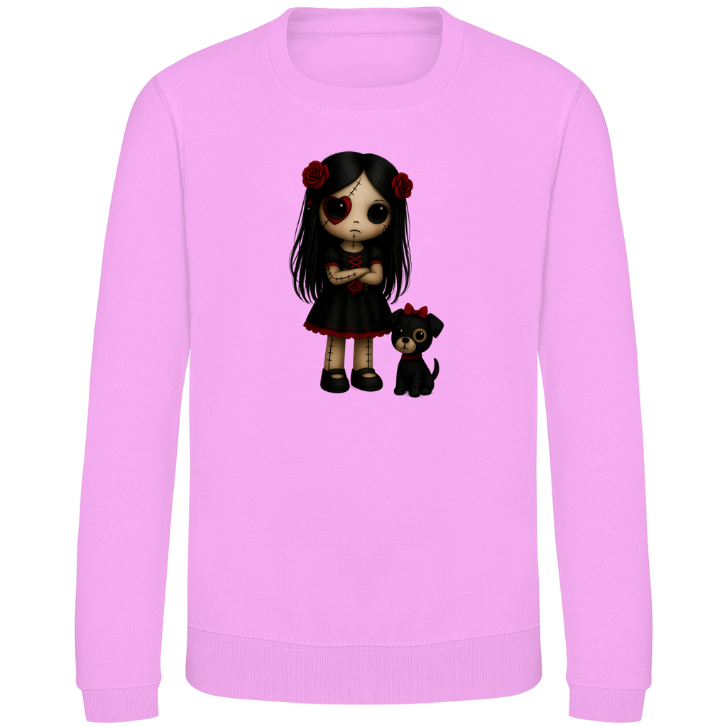 Kinder Sweatshirt Girl Puppe mit Hund