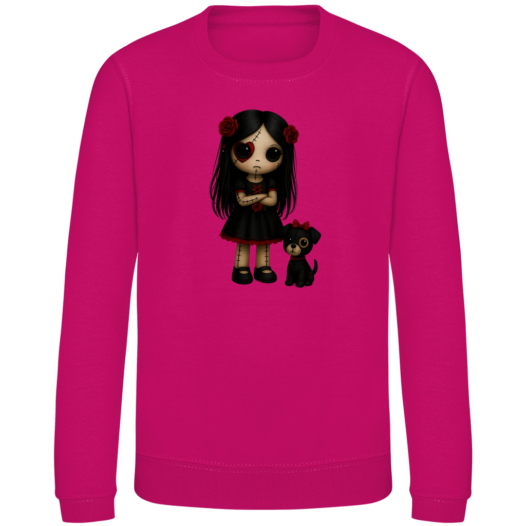 Kinder Sweatshirt Girl Puppe mit Hund