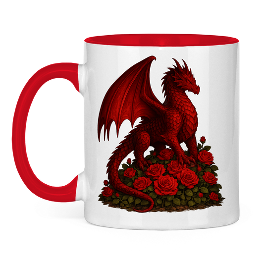 Tasse zweifarbig Drache rot auf Rosenberg