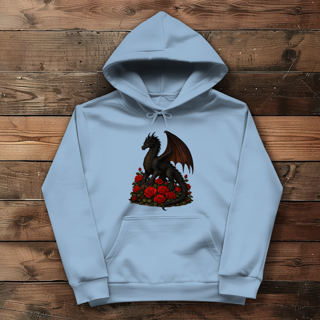 Damen Hoodie Drache schwarz auf Rosenberg