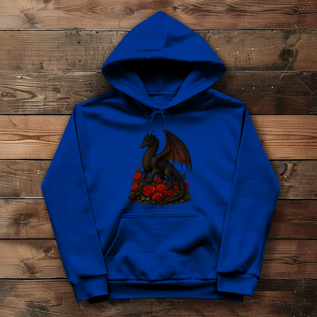 Damen Hoodie Drache schwarz auf Rosenberg