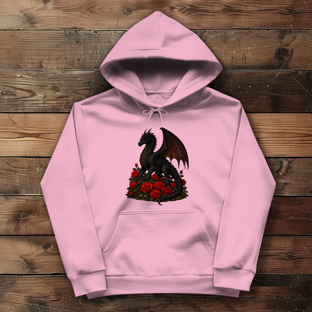 Damen Hoodie Drache schwarz auf Rosenberg