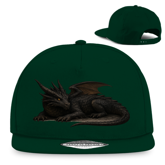 Snapback Rapper Cap Drache schwarz liegend