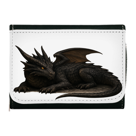 Geldbörse Drache schwarz liegend