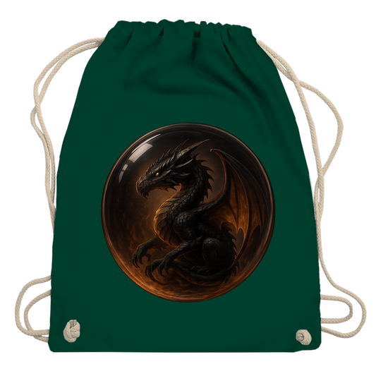 Turnbeutel Drache schwarz in einer Blase