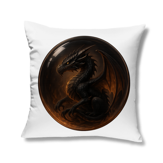 Kopfkissen Drache schwarz in einer Blase