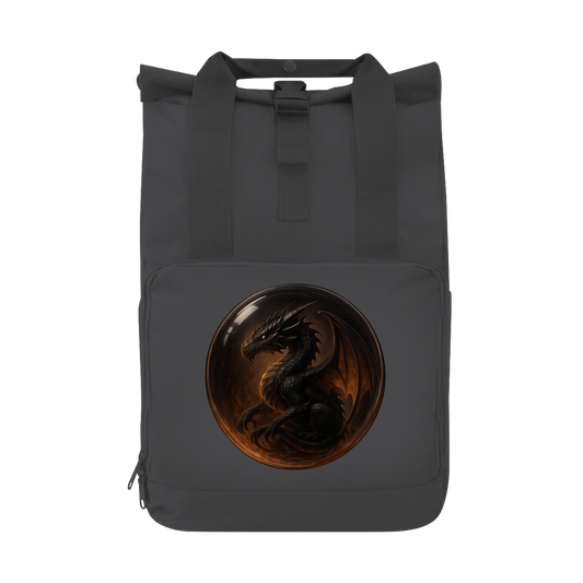 Rucksack Drache schwarz in einer Blase