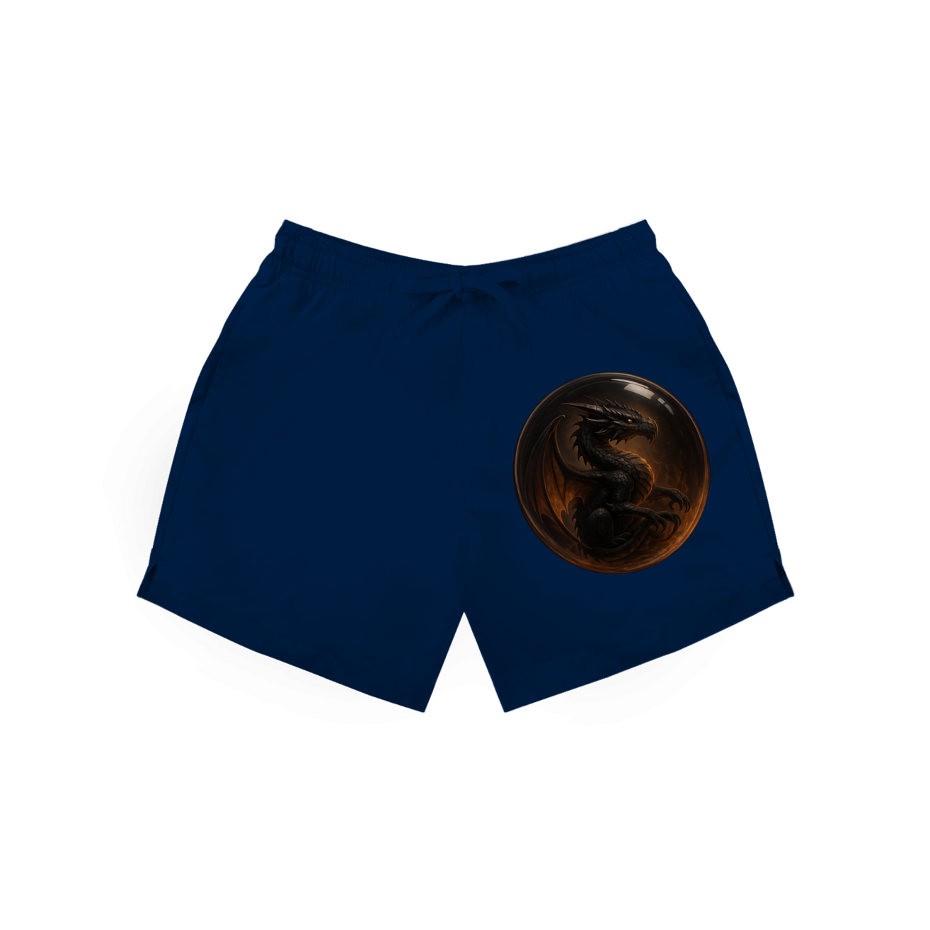 Badehose Drache schwarz in einer Blase