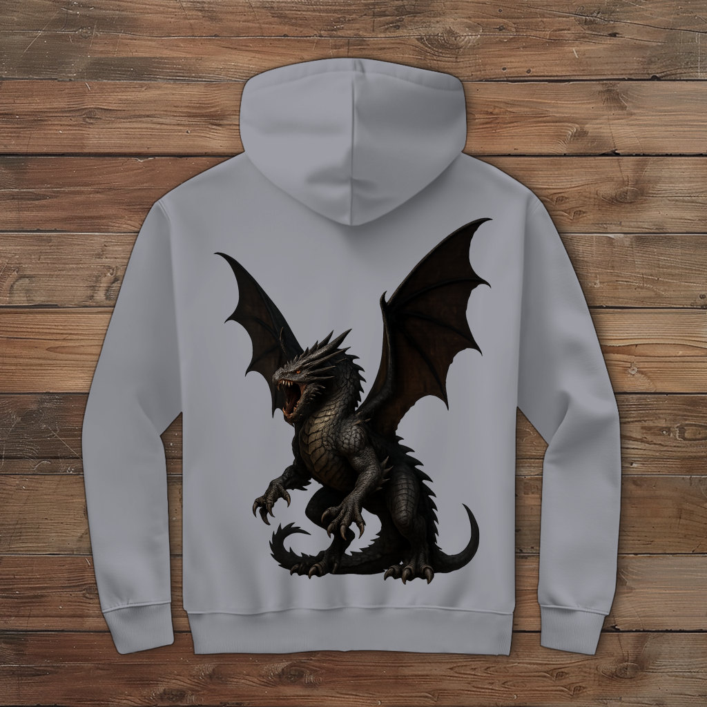 Herren Zipper Hoodie Drache sehr wütend