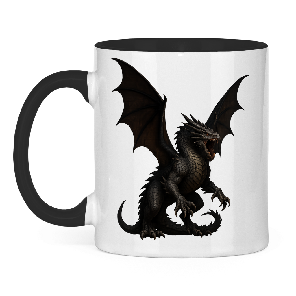 Tasse zweifarbig Drache sehr wütend