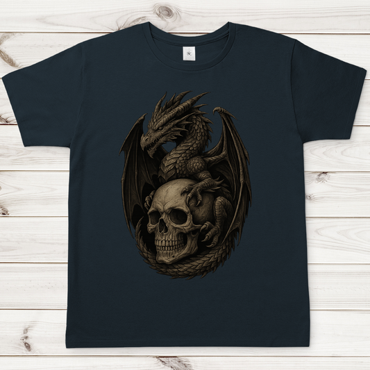 Herren T-Shirt Drache mit Schädel