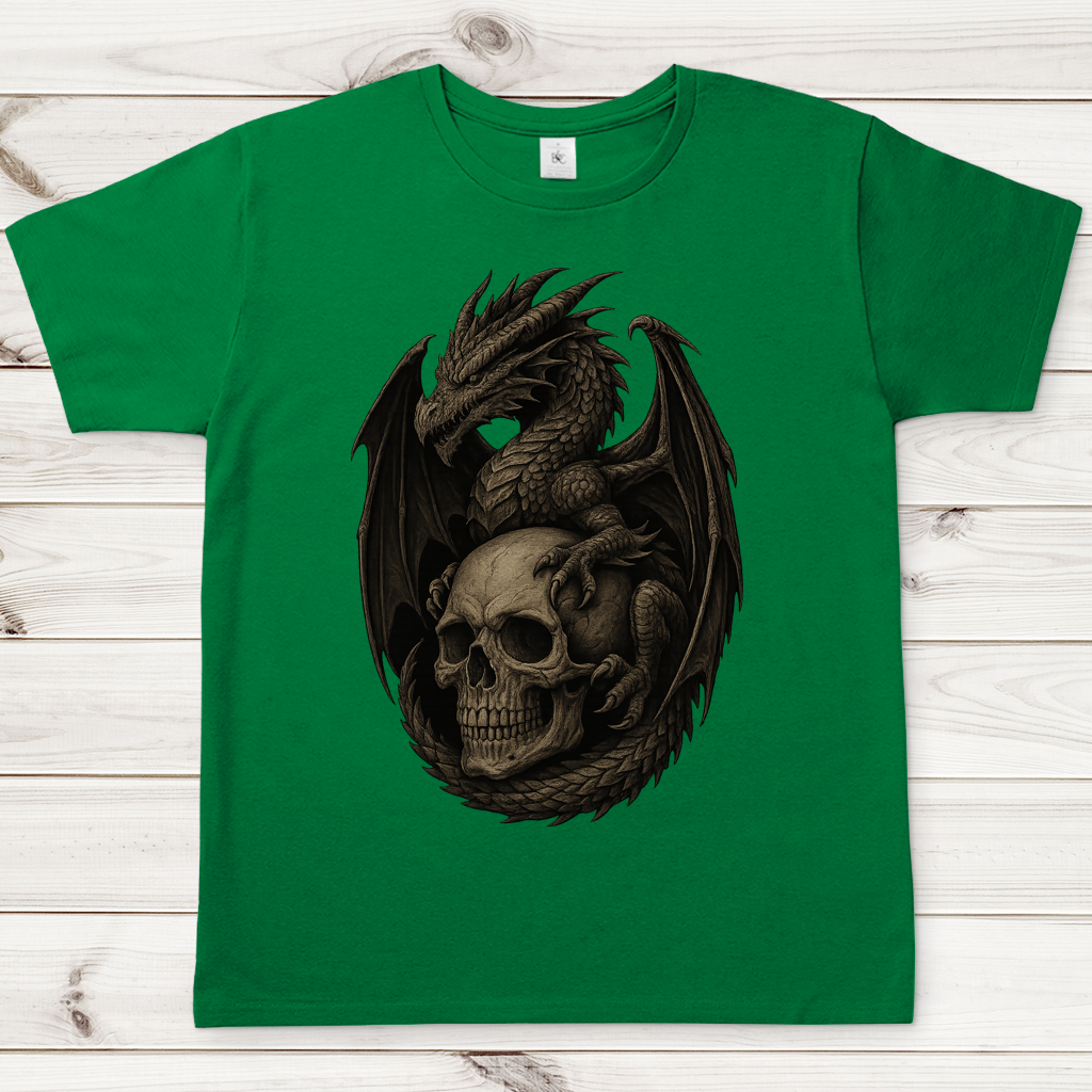 Herren T-Shirt Drache mit Schädel
