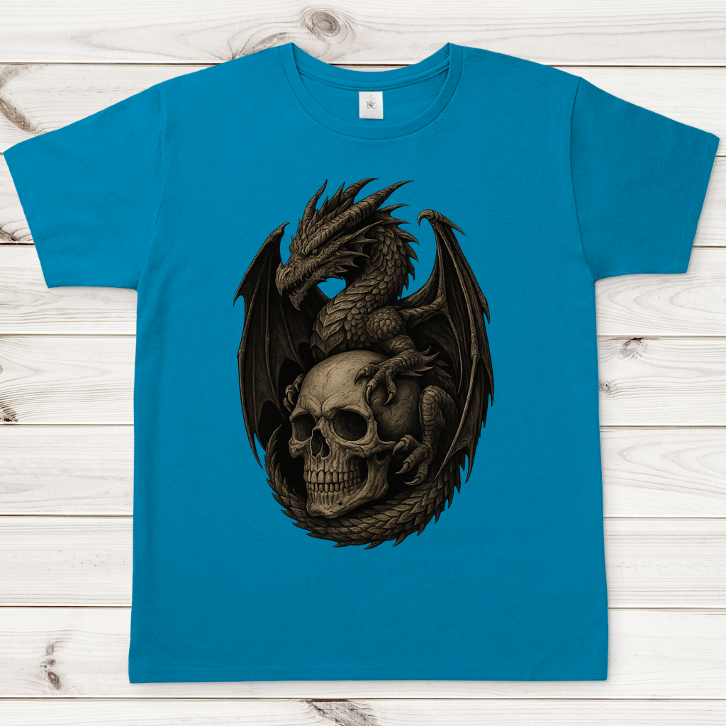 Herren T-Shirt Drache mit Schädel