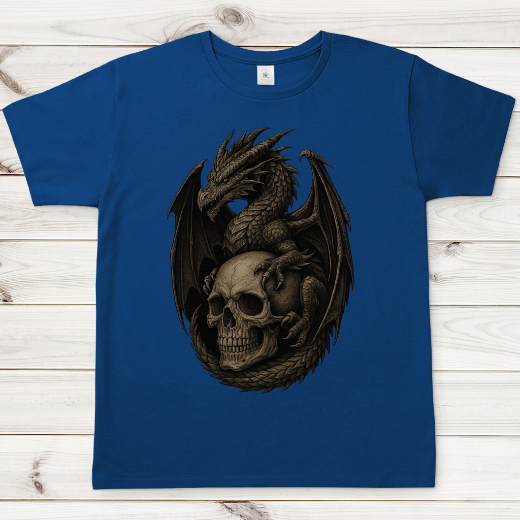 Herren T-Shirt Drache mit Schädel