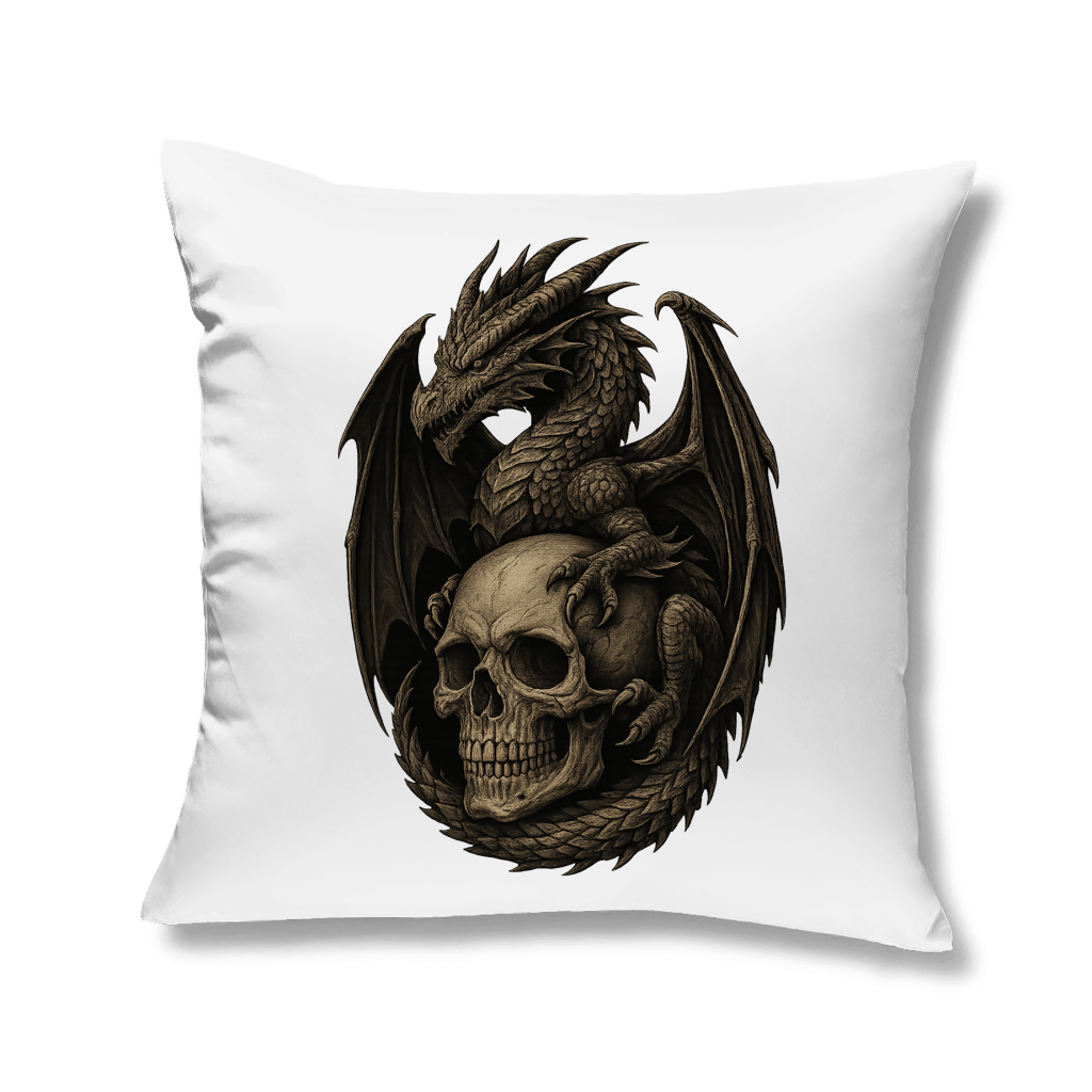 Kopfkissen Drache mit Schädel