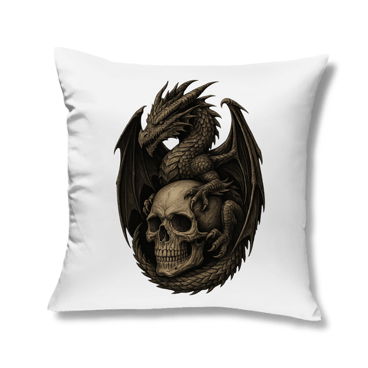 Kopfkissen Drache mit Schädel
