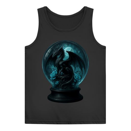 Damen Basic Tank Top Drache in Kugel türkis gehalten