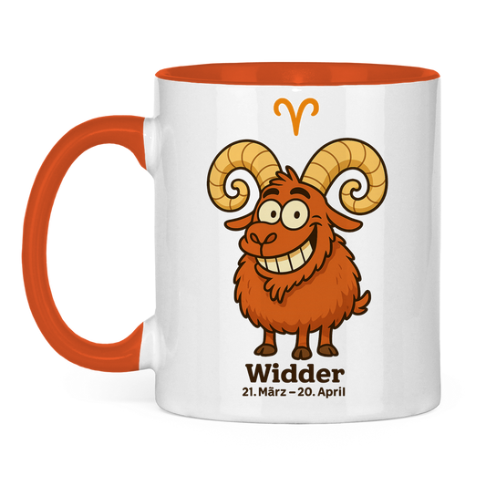Tasse zweifarbig Widder Comic