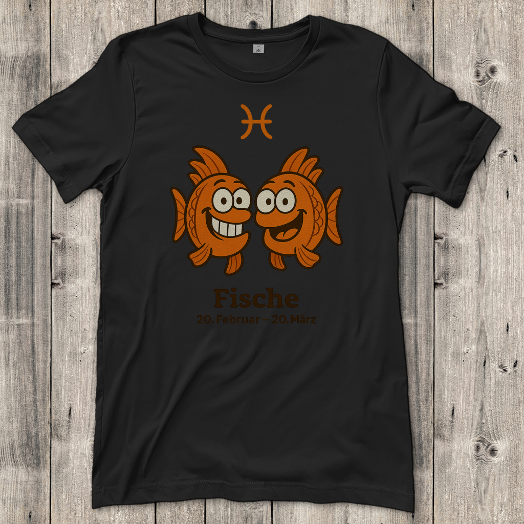 Damen T-Shirt Fische Comic