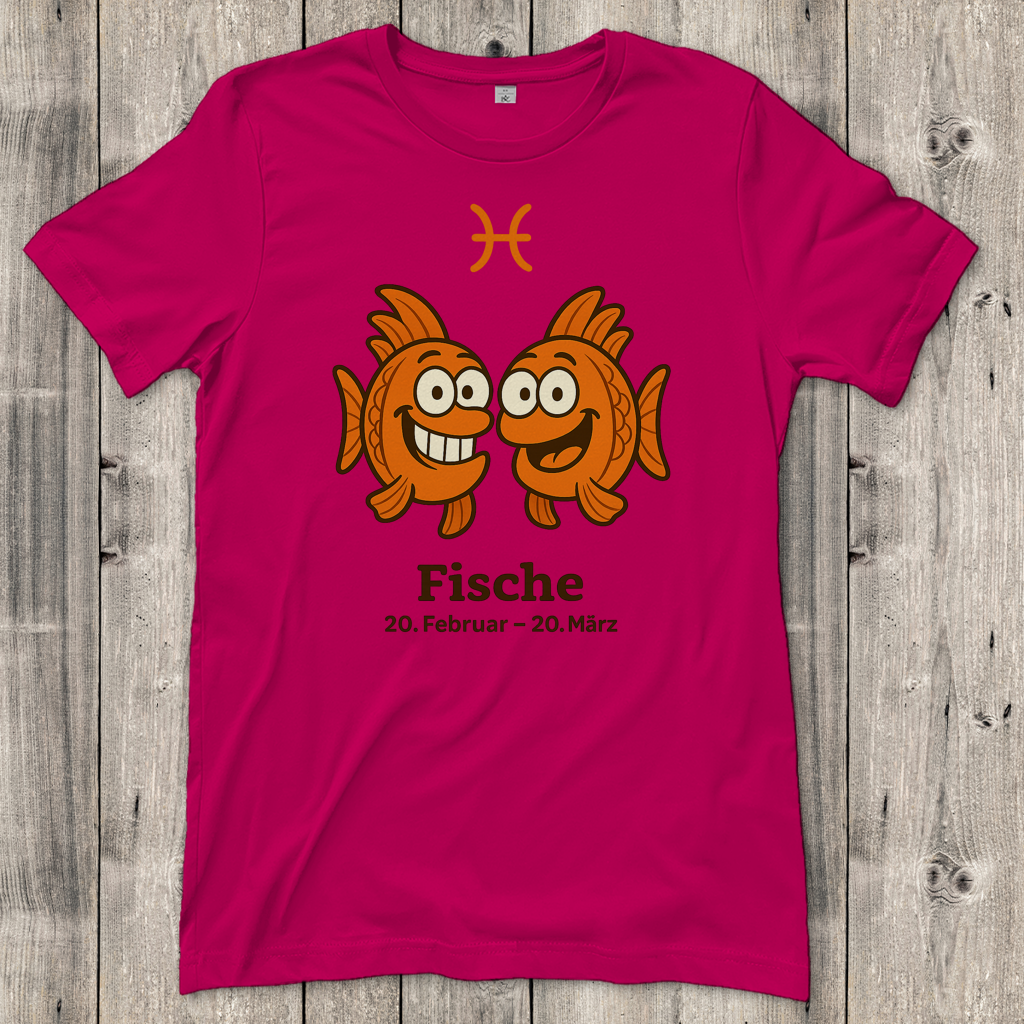 Damen T-Shirt Fische Comic