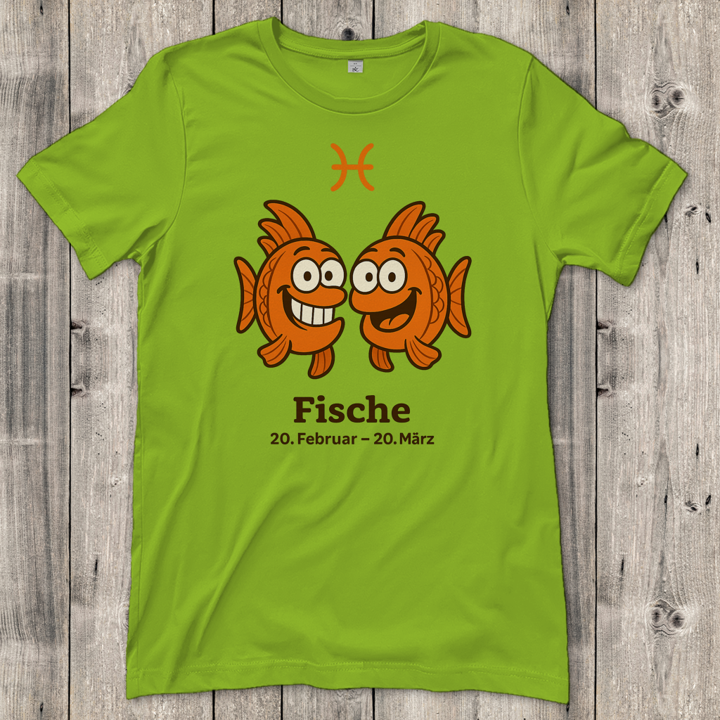 Damen T-Shirt Fische Comic