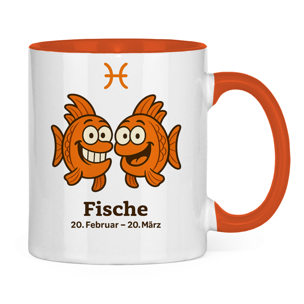Tasse zweifarbig Fische Comic