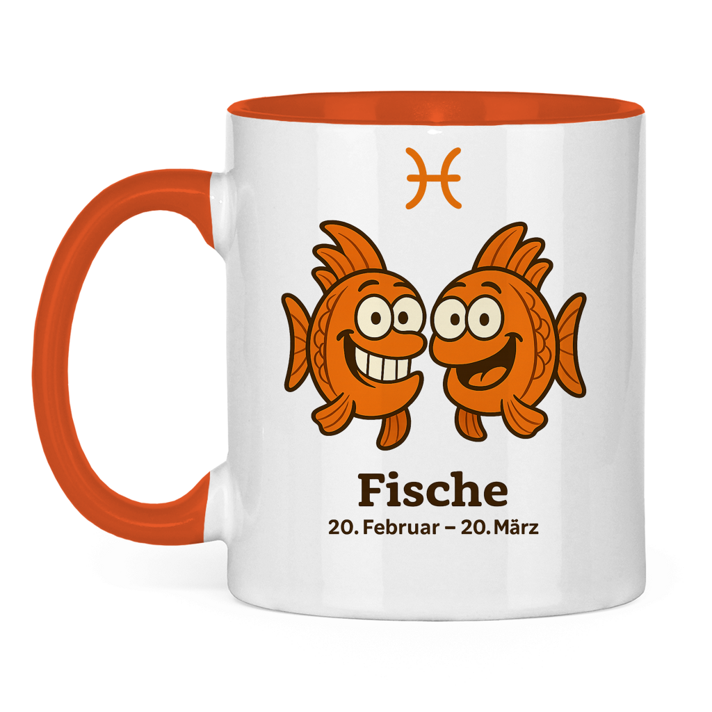 Tasse zweifarbig Fische Comic